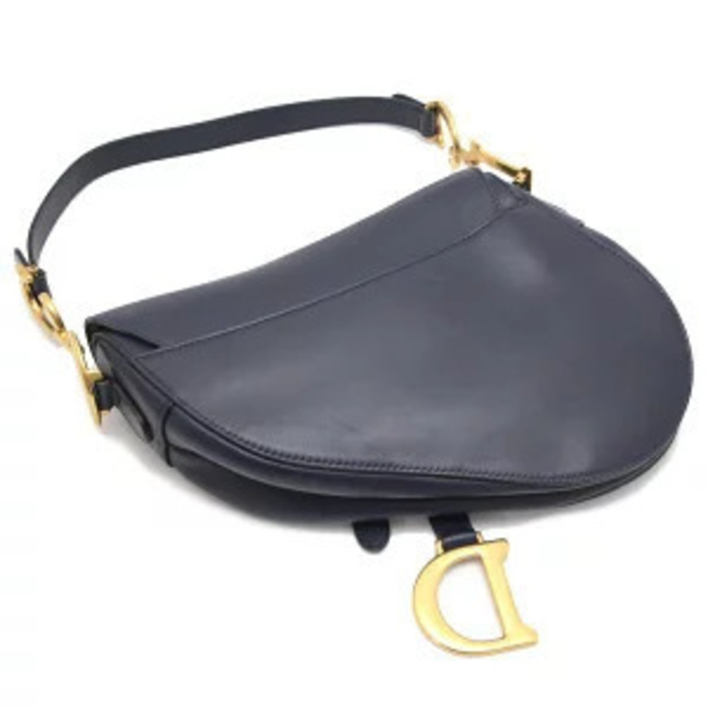 Dior Blue Saddle Navy Leather Bag Christian Handbag Blue